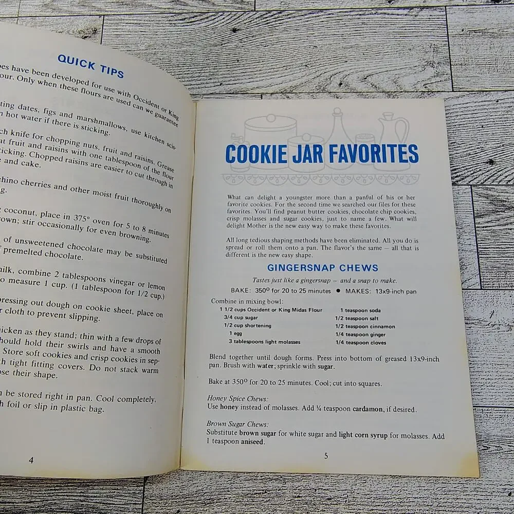 Occident King Midas 117 Bar Cookie Recipes Vtg Cookbook Booklet Peavy Flour Mill